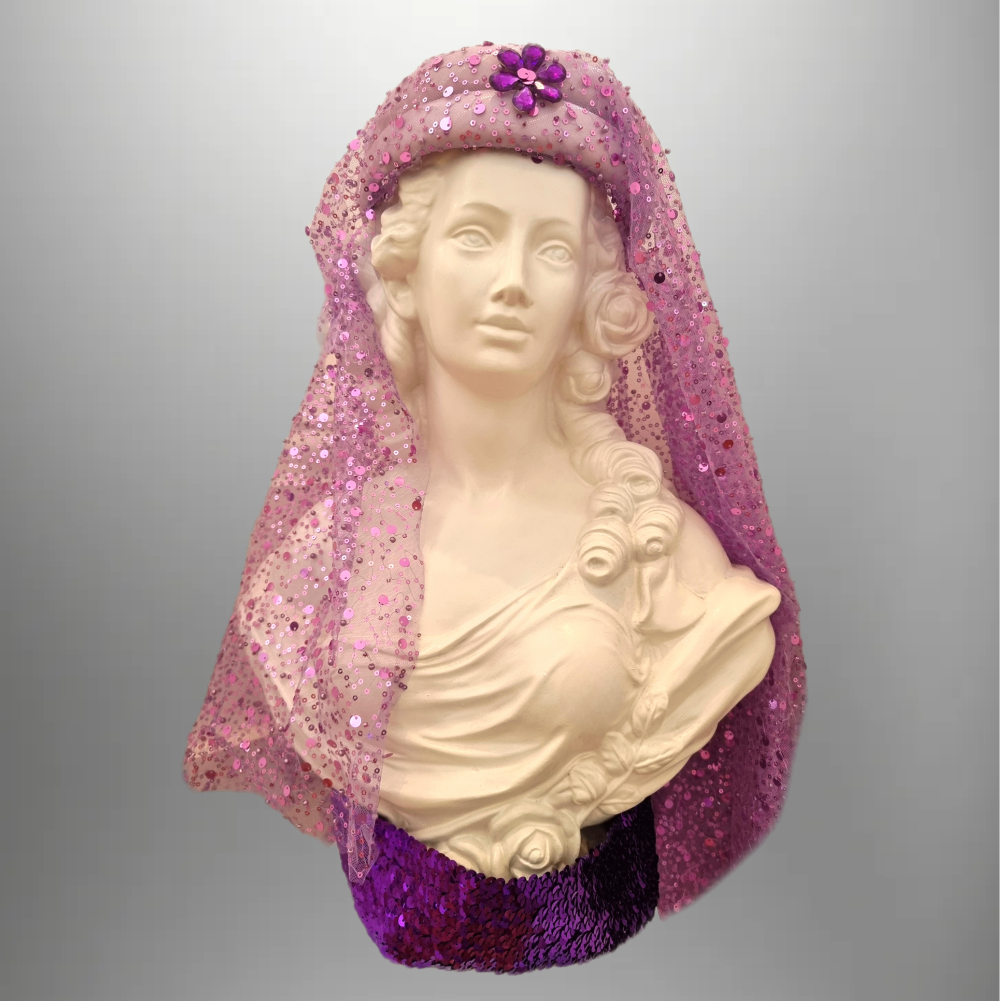 Lilac & Purple Headpiece & Belt