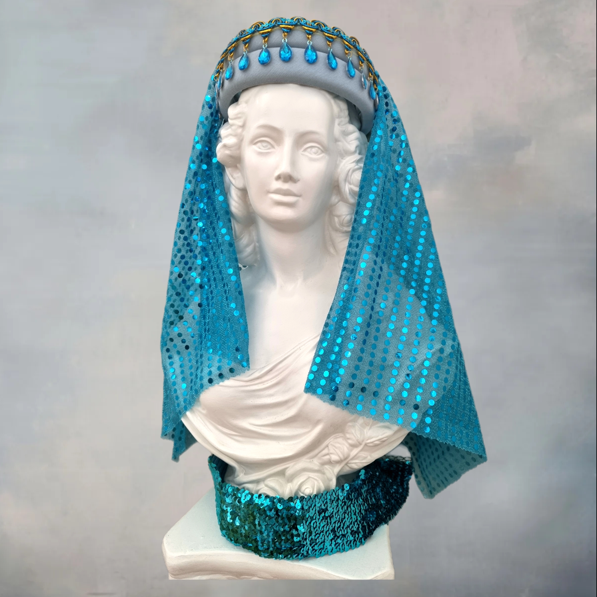 Sky Blue Headpiece & Belt – SOLD