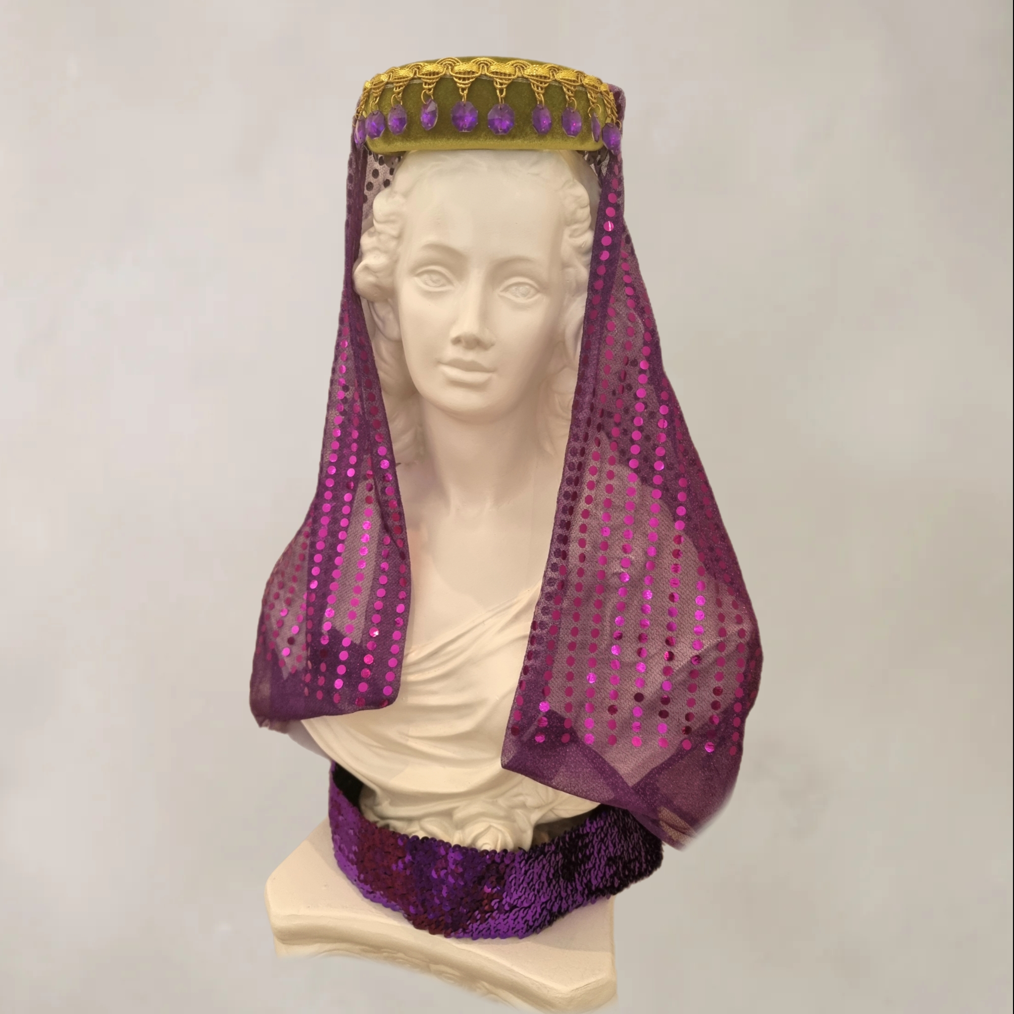 Lime & Purple Headpiece & Belt